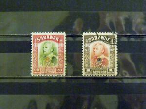 2442   Sarawak   Used, VF   # 168, 171   Sir Charles V Brook   C.V. $ 2.15