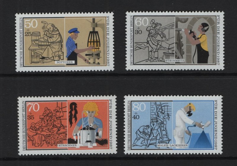 Germany  Berlin #9NB245-9NB248  MNH 1987  youth in industry