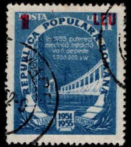 Romania Scott 868 Used surcharged Dam stamp