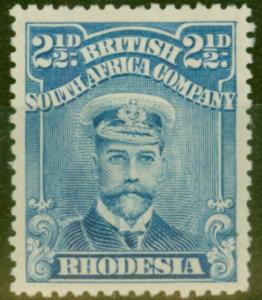 Rhodesia 1913 2 1/2d Dp Blue SG207 P.15 Fine & Fresh Mtd Mint