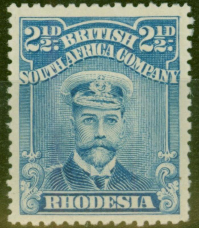 Rhodesia 1913 2 1/2d Dp Blue SG207 P.15 Fine & Fresh Mtd Mint