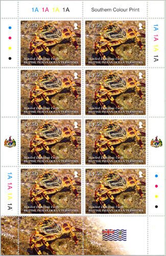 BIOT 2020 stamps. - Crustacean 5 sheets of stamps.