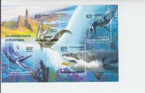 2015 Niger Prehistoric Marine Creatures MS4 (Scott NA) MNH