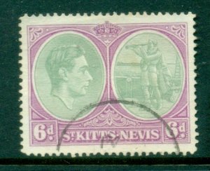 St Kitts Nevis 1938-48 KGVI Pictorial Columbus Looking for Land 6d FU