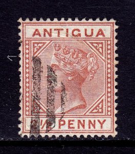 ANTIGUA — SCOTT 9 (SG 19) — 1879 2½d RED BROWN QV, CC WMK — USED — SCV $275