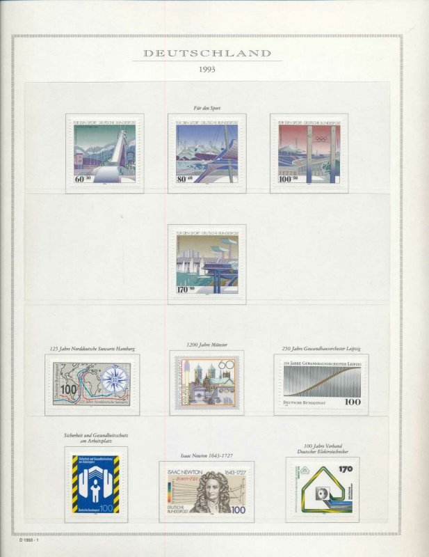 Germany 1992/93 MNH On 13 Pages Insects Art (Apprx 130 Items)W3477