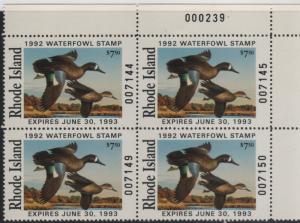 RI4 $7.50 Rhode Island Duck Stamp 1992