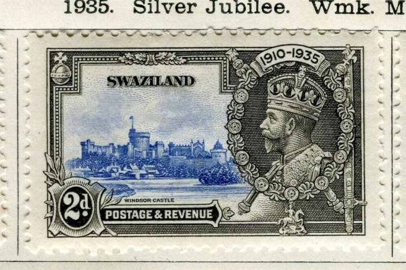 SWAZILAND; 1935 early GV Jubilee issue Mint hinged 2d. value