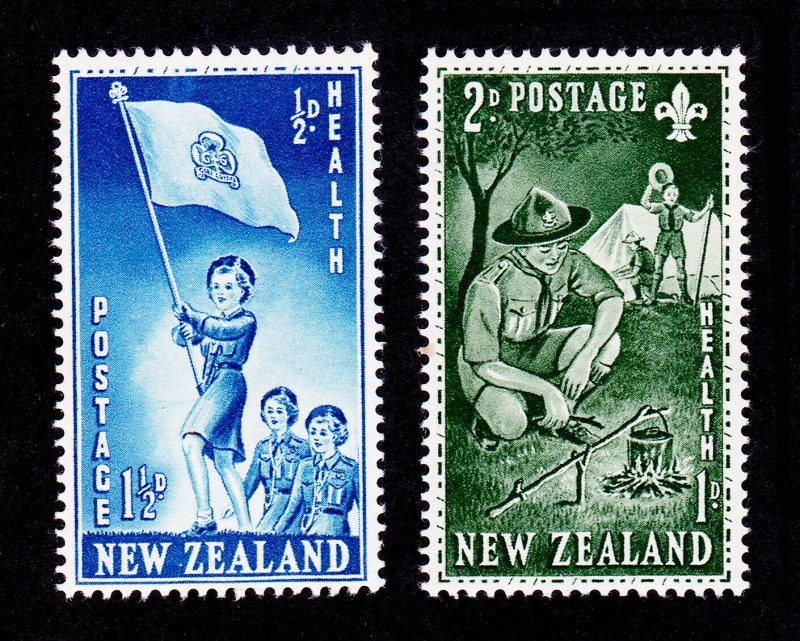 NEW ZEALAND SCOTT #B42-B43 SEMI-POSTALS HEALTH CAMPS MNH-OG 1953