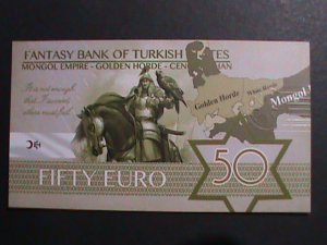 ​TURKEY-2019 COLLECTIBLES 50 EUROS UNCIRCULATED POLYMAR NOTE-VERY FINE