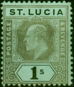 St Lucia 1909 1s Black & Green SG75 Fine MM