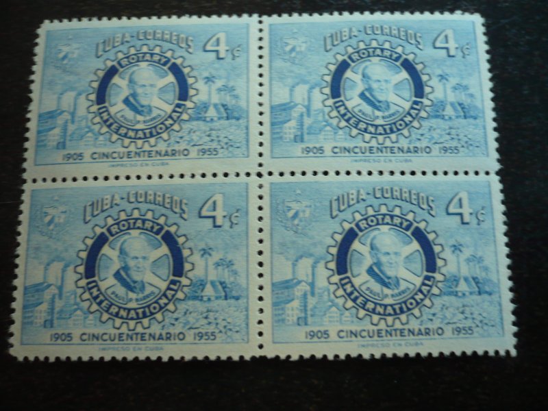 Stamps - Cuba - Scott#536,C109 - Mint Hinged Set of 2 Stamps in Block of 4