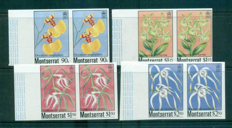 Montserrat 1985 Orchids IMPERF pairs MUH lot68574