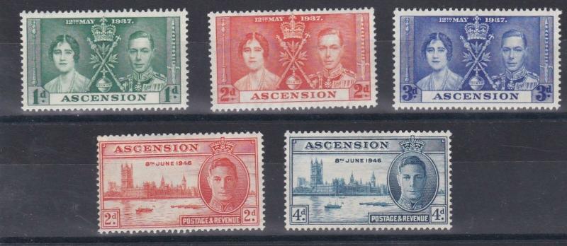 ASCENSION  1937 - 46   CORONATION & VICTORY SETS  M H