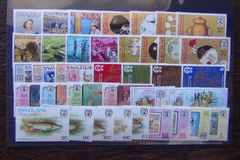 Swaziland 1977 1980 sets Fish Wildlife Handicrafts Silver Jubilee UPU R Hill MNH