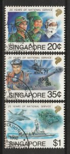 Singapore 1992 25 Years of National Service set of 3V CTO SG#692-694