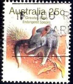 Greater Bilby, Endangered Species, Australia SC#789 used