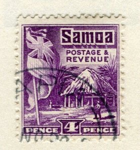 SAMOA; 1921 early GV Local pictorial issue fine used 4d. value