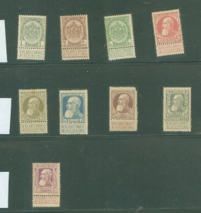 Belgium #82-89/91 Unused Single (King)