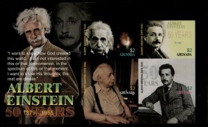 Grenada 2005 - Albert Einstein - Sheet of 4 IMPERF Stamps - Scott #3517 - MNH