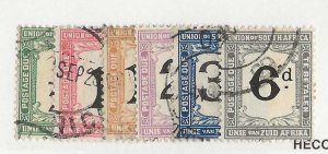 South Africa Sc #J11-J16 set of 6 used VF