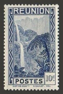 Reunion 131 block/4, MNH dry gum. Mi 129. Waterfalls 1933. Cascade of Salazie.