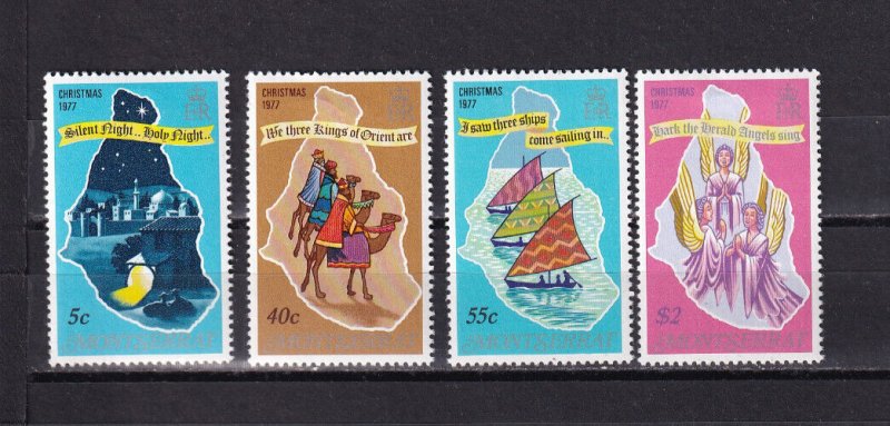 LI07 Montserrat 1977 Christmas mint hinged stamps full set