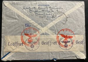 1941 The Hague Netherland Airmail Censored Cover To Newton MA USA