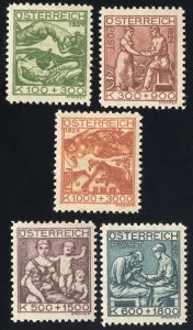 Austria Stamps # B66-70 MLH VF Scott Value $29.50