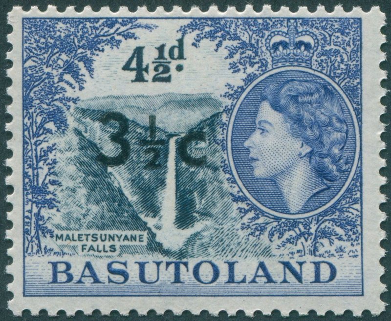 Basutoland 1961 3½c on 4½d indigo & deep ultramarine Type I SG62 MNH