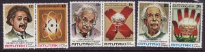 Aitutaki-SC#186-91 unused NH set-Albert Einstein-1980-