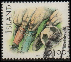 Iceland 701 - Used - 21k Soccer (1990) (cv $0.55)