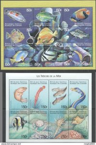 L1445 Comoros Fauna Fish & Marine Life Treasures Of The Sea 2Kb Mnh