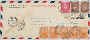 61281 -  HAITI - POSTAL HISTORY -  TRANSATLANTIC MAIL  COVER  to ITALY 1952