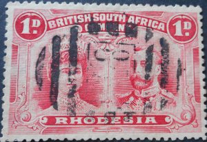 Rhodesia Double Head 1d with Barred 859 Oval postmark