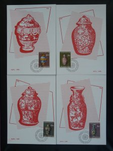 Europa Cept vases set of 4 maximum card Liechtenstein 1974