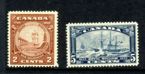 2x Canada MNH Stamps #210-2c MNH #204-5c Royal William MNH Guide Value = $40.00