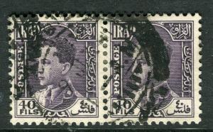 IRAQ; 1934 early King Ghazi issue fine used 40f. pair