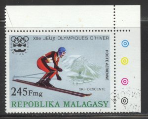 Malagasy Republic Scott C150 Used NHOG(CTO) - 1975 Downhill Skiing - SCV $0.65