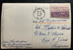 1935 Union City NJ USA Picture Postcard Return Voyage Cover To Switzerland