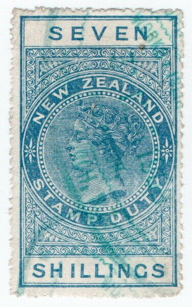 (I.B) New Zealand Revenue : Stamp Duty 7/- (reversed watermark)