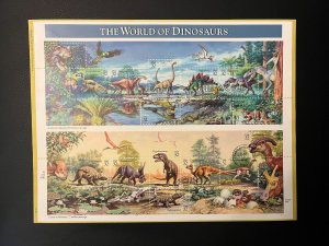 US 1997 FDI USPS Souvenir Page World of Dinosaurs 15 Stamps Scott 3136