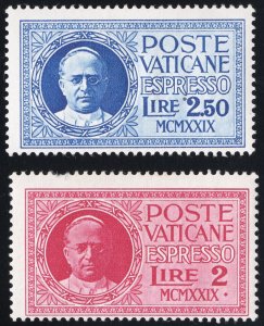 Vatican Stamps # E1-2 MLH VF Scott Value $37.50