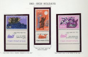 ISRAEL SCOTT #242/44 JONAH & THE WHALE  HOLIDAYS TABS MINT NH AS SHOWN