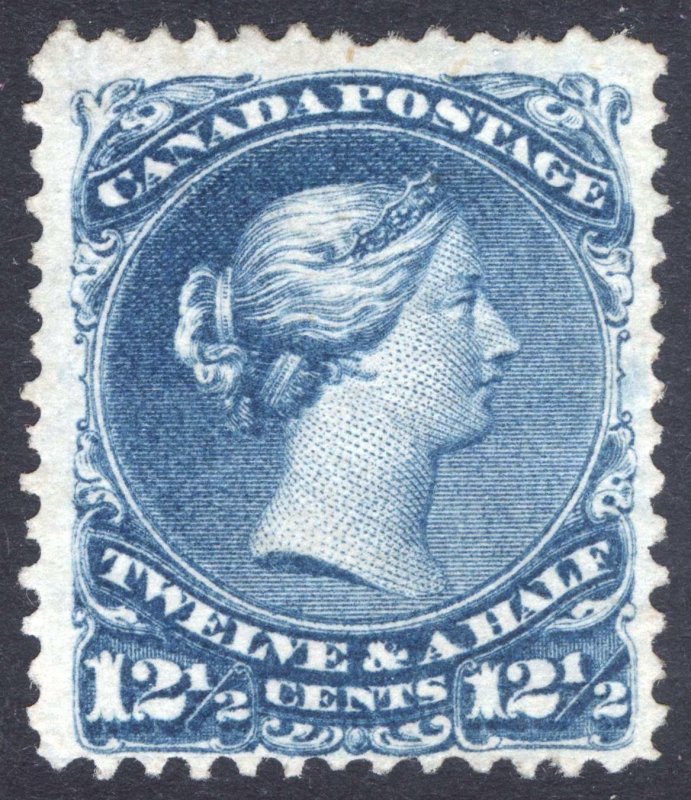 Canada 1868 12 1/2c Bright Blue Perf 12 SG 60 Scott 28 LMM/MLH Cat £900($1206)