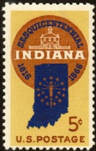 United States 1308 - Mint-NH - 5c Indiana Statehood (1966)