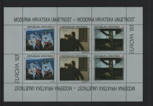 Croatia   #159-161a  MNH  1993  sheet Europa    contemporary art