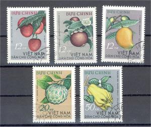 NORTH VIETNAM, FRUITS, FULL SET FROM 1964, USED