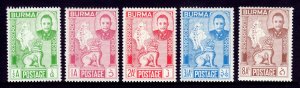 Burma - Scott #85-89 - MH - SCV $2.25