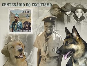 St Thomas - Scouting Dogs - 4 Stamp  Sheet ST7403b